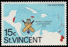 ST. VINCENT 470 - World Cricket Cup "West Indies Map" (pa83906)