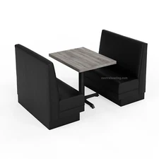 Kitchen Restaurant Booth Seating and Dining Table Set, Black and Grey Color