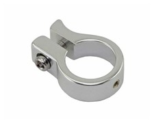 BICYCLE ALLOY SEATPOST CLAMP (OUTER DIAMETER 25.4MM) IN CHROME.