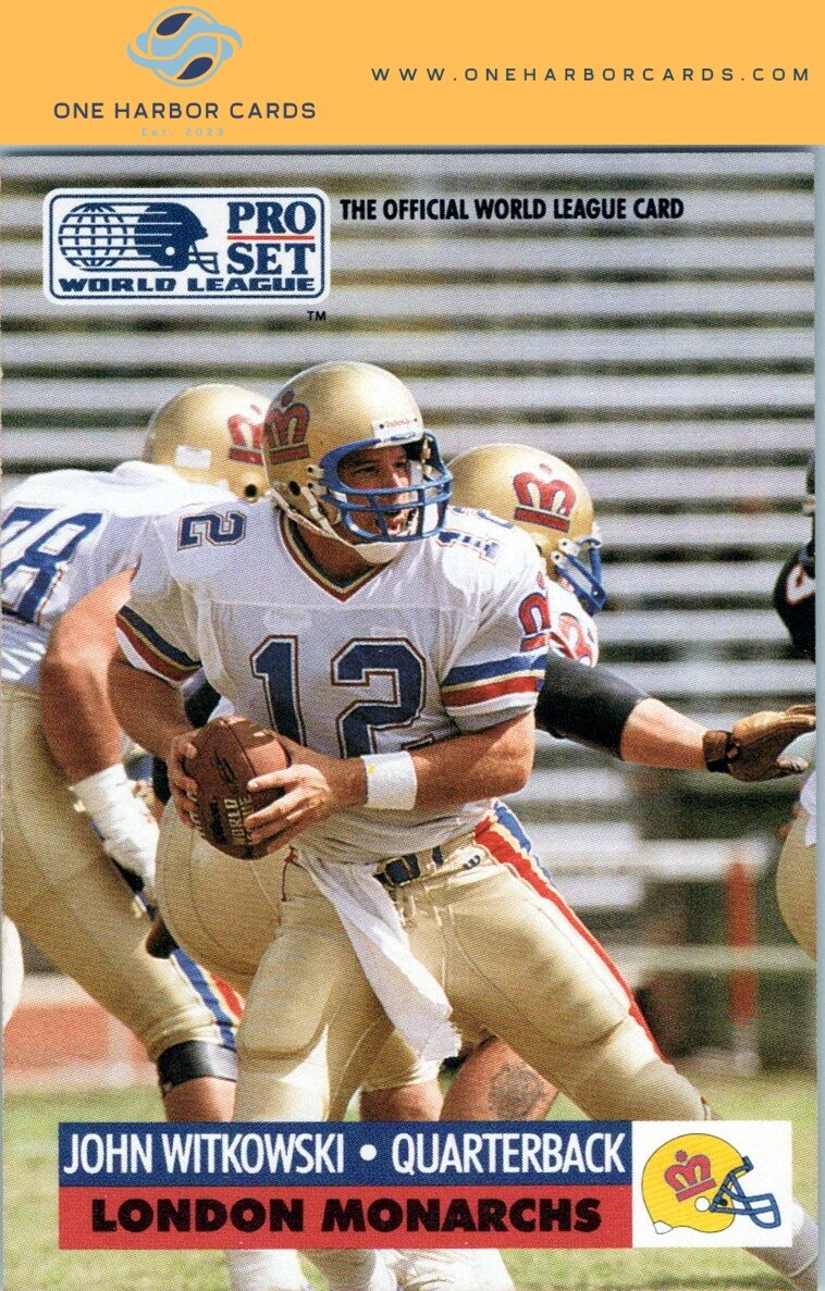 1991  Pro Set WLAF World Bowl Combo London Monarchs #14 John Witkowski