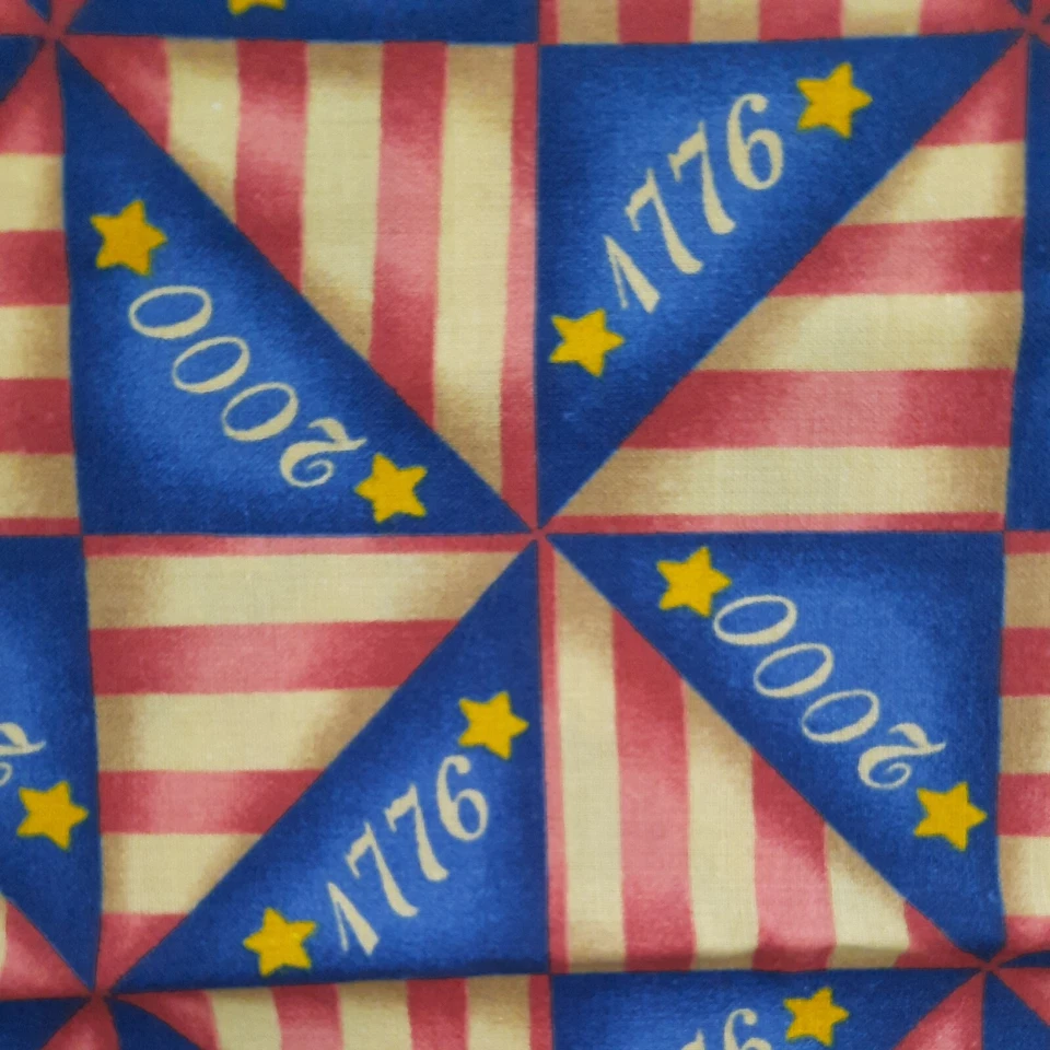 Daisy Kingdom #4059 Stars & Stripes Pinwheel Cotton Fabric 44" X 33" USA America - Image 2 of 4