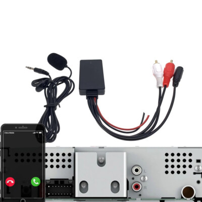 Car Audio Wireless Bluetooth Receiver Module MIC Adapter For 12V 2RCA Interface