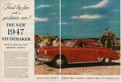 1947 Studebaker Commander Regal De Luxe Red 5-Passenger Coupe Centerfold Ad