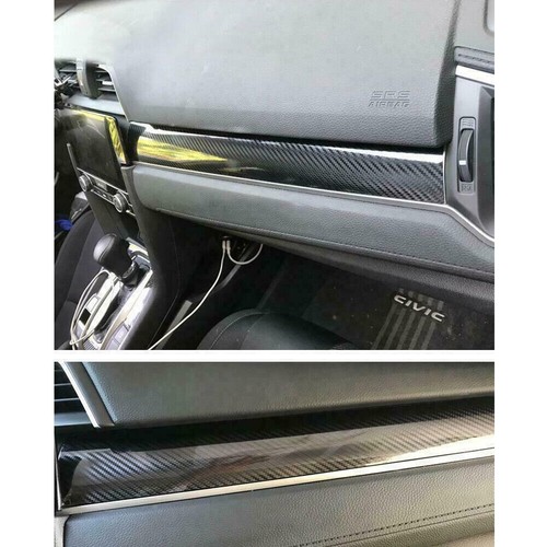 Adhesivo de fibra de carbono para panel de puerta de consola interior cambio de marchas para Honda Civic - Imagen 7 de 8