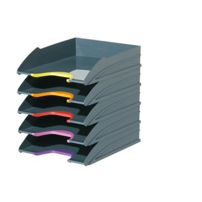 DURABLE Briefablagen-Set VARICOLOR, grau / farbiger Verlauf