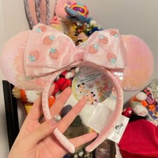 Authentic Disneyland Summer Mickey Minnie Mouse Strawberry Headband 2024
