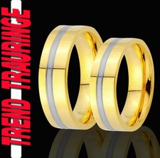 2 Ringe Eheringe Trauringe Verlobungsringe GOLD Platiert Gravur GRATIS TE68