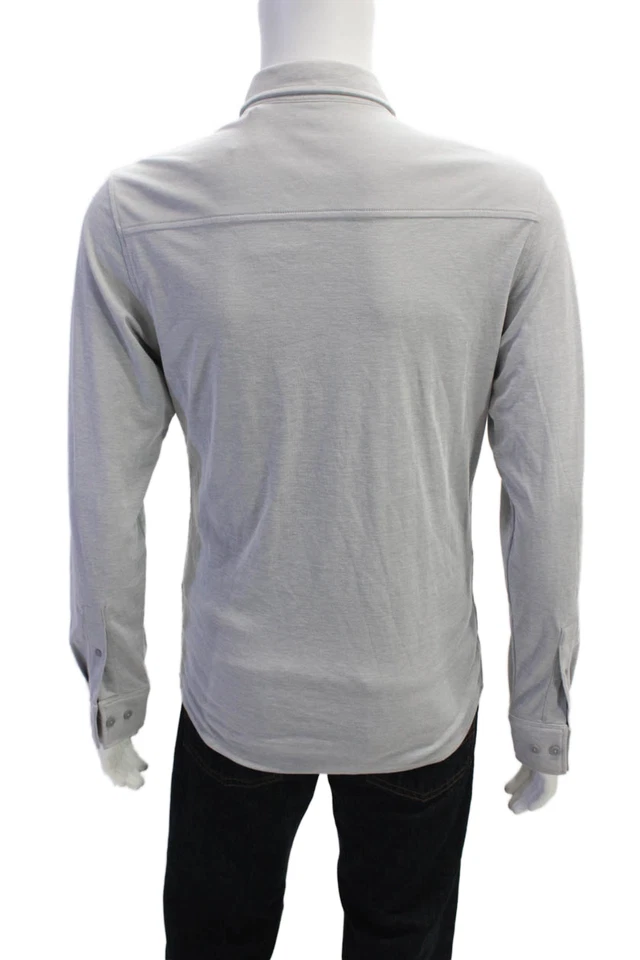 Camisa Vince Camuto Para Hombres Mezcla de Algodón Cuello Abotonada Azul Talla S Foto 3 de 4