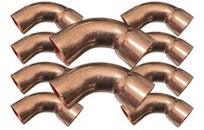 (10 Pack) 7/8" (ACR) FTGxC 90° Long Turn Street Elbow LR  Copper USA
