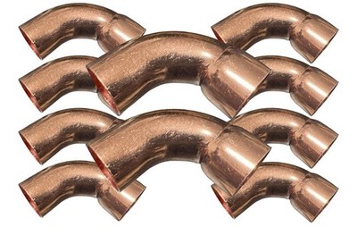 (10 Pack) 7/8'' (ACR) FTGxC 90° Long Turn Street Elbow LR  Copper USA