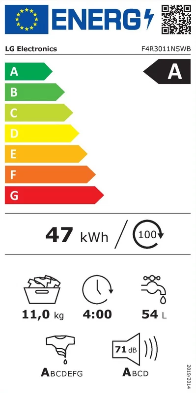 Lavatrice LG 11 Kg Risparmio Energetico Classe A -10% Bianco Vapore Inverter, fotografia 13 di 13