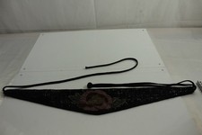 Vintage Glass Beaded Belt by La Regalie LTD Handmade Retro Black With Floral 23"
