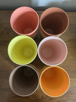 Vintage Raffiaware Set of 6 Tumblers Thermo-Temp Mallory Randall MCM USA