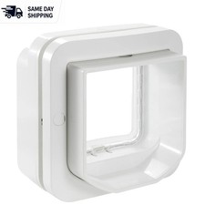 Durable Microchip Cat Door with Low Battery Indicator - 4.75x5.63 Inch Opening