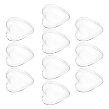 10 Pcs 3.9" Clear Fillable Heart Ornament Heart Shaped Decor for DIY Craft Party