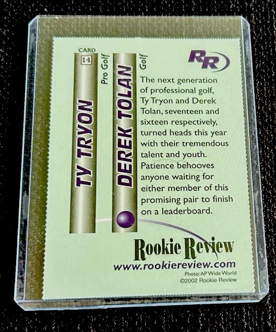 TY TRYON ROOKIE DEREK TOLAN RC RARE 2002 ROOKIE REVIEW PGA GOLF NM+ | eBay
