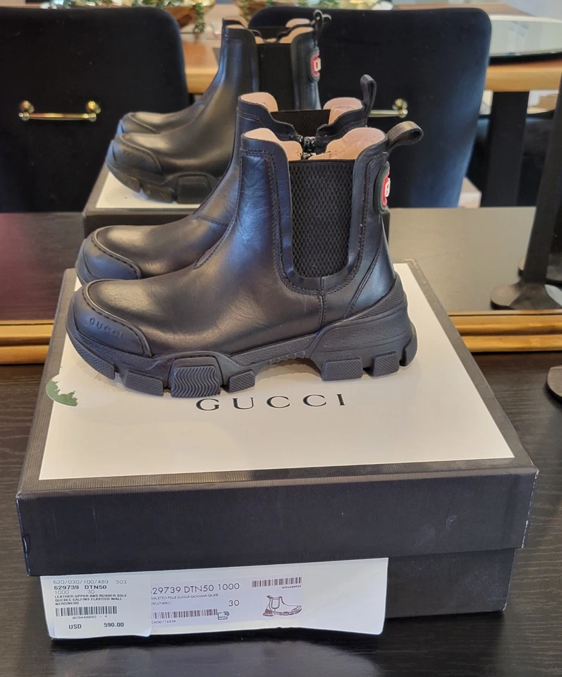Botas Chelsea Gucci Leon Cuero - Nuevas, con Caja - Talla 30EU, Talla 12.5-13 EE. UU. Foto 3 de 4