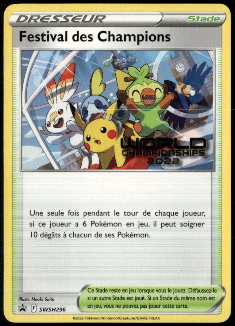 Champions Festival 2022 World Championship FRENCH Promo SWSH296 LP+ Pokemon Card