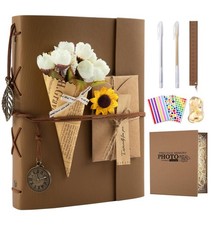 Scrapbook Photo Album 100 Pages, 60 Pages Self Adhesive 40 Pages Kraft Paper ...