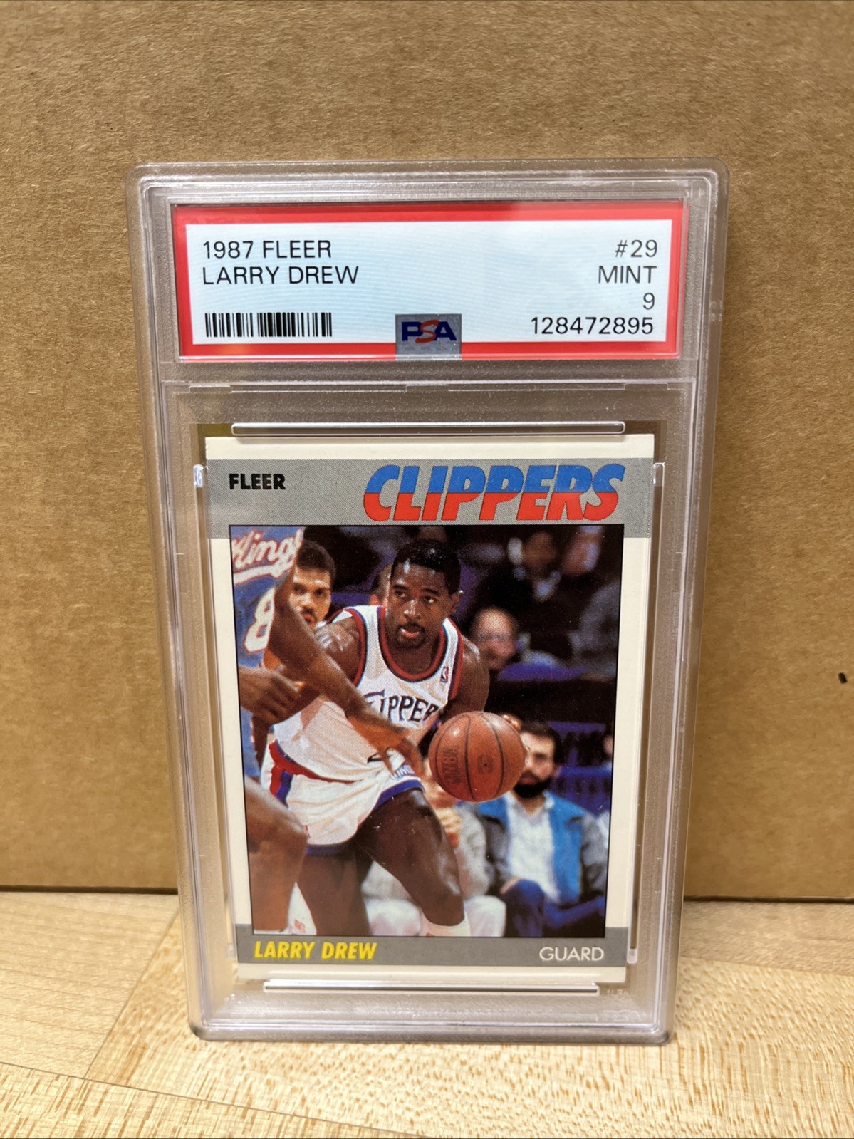 1987 Fleer Larry Drew, LA Clippers. PSA 9. G1
