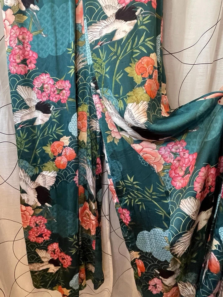 House of Pink Made In India Blue Floral Jumpsuit Size Large - Image 4 of 4