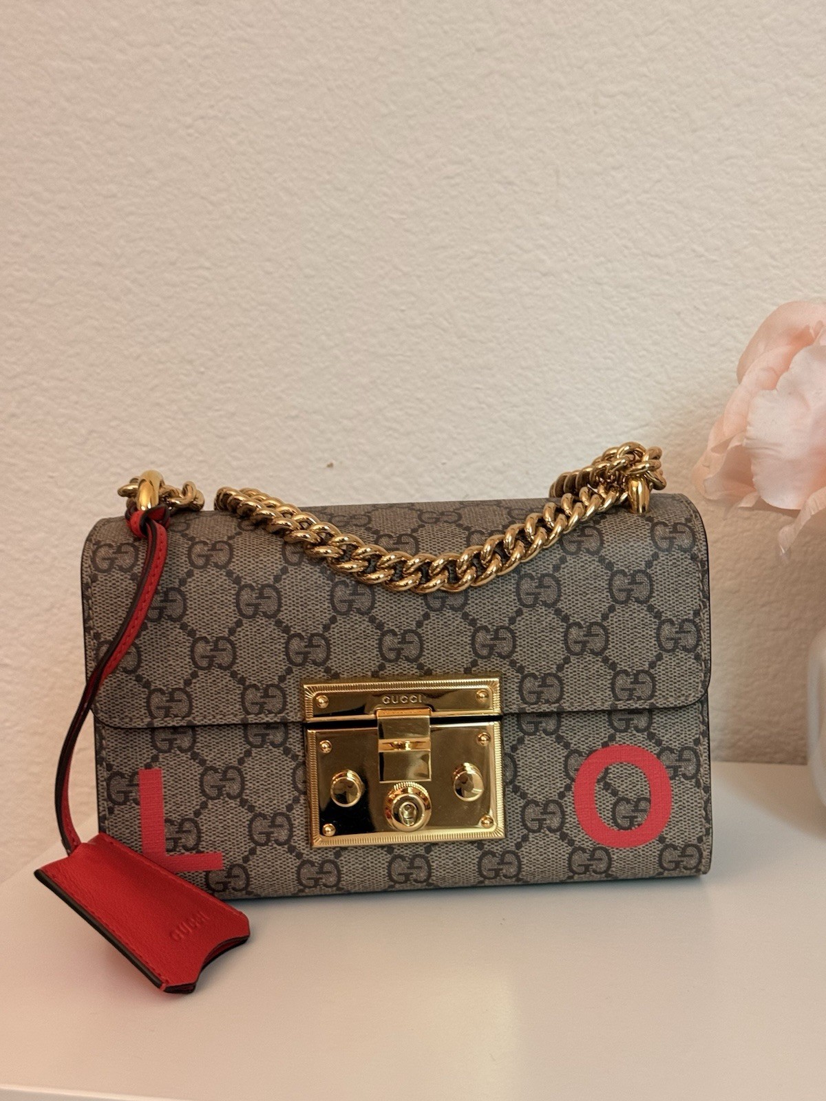 Authentic Gucci Small Padlock GG Supreme "LOVE" Shoulder Bag w/ dust bag image 3