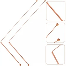 2Pcs Copper Dowsing Rod Metal Dowsing Rod Water Divining Rod Portable Dowsing
