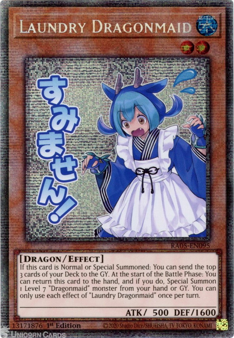 RA05-EN095 Laundry Dragonmaid (Stamp Artwork) : Starlight Rare 1st Edition Mint