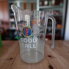 Caraffa birra in plastica Fosters 4 pinte - trasparente con manico e marchio "Buona chiamata"