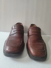Coach Penny Loafers Mens 12D Shoes 'Mackenzie' Brown Leather Dress Italy