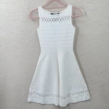 French Connection Kai Fit And Flare Sweater Dress In summer white Size 0 NWT