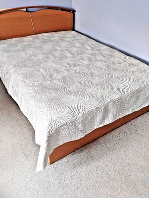 Vintage NICOLE MILLER HOME Off-White Satin Quilted Duvet Cover Full/Queen