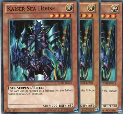 yugioh 3x Kaiser Sea Horse SDBE-EN016 COMMON 1AUFLAGE ENGLISCH