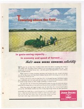 1949 John Deere Ad: No. 12-A Straight Through Full Width Combine & No. 55 SP