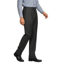 Roundtree Yorke Travel Smart Grey 36x32 Classic Fit Pleated Cuffed Dress Pants