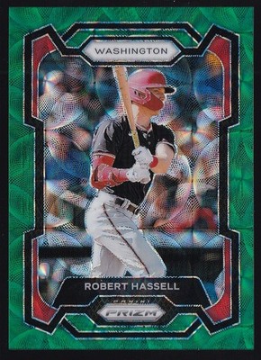 2024 Panini Prizm Robert Hassell Green Scope 59/75 SP #194 Washington Nationals