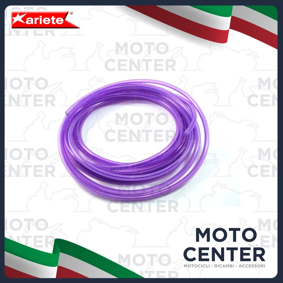 ARIETE TUBO VIOLA AL SILICONE BENZINA VERDE Ø 6,5 X 11 mm. PIAGGIO VESPA 50 125 150 160