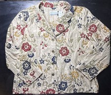 Vintage Alfred Dunner Floral Tapestry Blazer Jacket 18P Beige Business Leisure