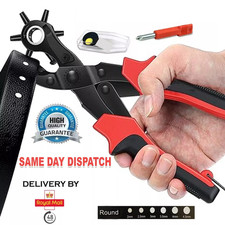 10" Power Assist Revolving Leather Hole Punch Belt Eyelet Plastic Puncher Pliers