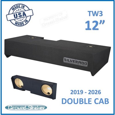 Chevy Silverado DOUBLE Cab 2019 - 2026 12'' Sub Subwoofer Enclosure JL Audio TW3