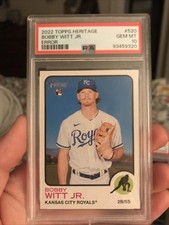2022 Bobby Witt Jr. Rookie Card Topps Heritage High # BLANK BACK SSP #520 PSA 10