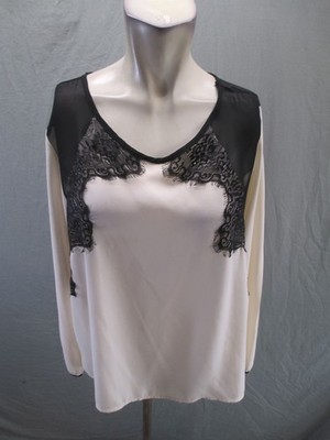 Jolt Size L Womens Multicolor Lace Long Sleeve Loose Casual Lightweight Top 766