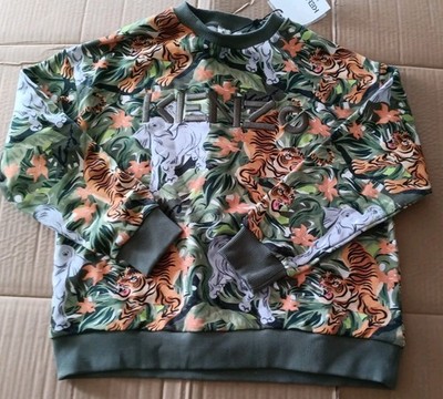 NWT Kenzo Kids Animals Jungle Graphic Pullover Top Sz 12A/152 Cotton New Tags