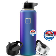 IRON FLASK Camping Hiking Hydration Flask with Straw, Wide Mouth Insulated St
