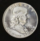 1955 BENJAMIN FRANKLIN SILVER HALF DOLLAR - STRONG BELL LINE - BEAUTY - PROOF+++
