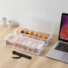 2 Pack Cable Organizer Storage Box with 16 Cable Ties, Clear Phone Charger Or...