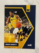 NIMARI BURNETT Signed 2025-26 ONIT Michigan Basketball base card In Person AUTO