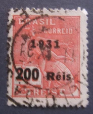 Brasilien ,Aufdruck 200 Reis ,gest. 1931