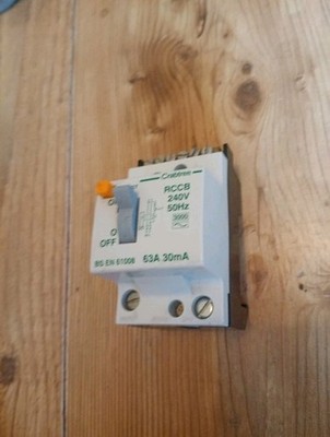Crabtree 63A RCD RCCB 63 Amp 30mA Leitungsschutzschalter getestet, SCHNELLER VERSAND 