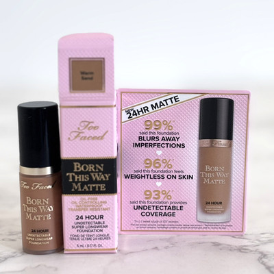 Too Faced Born This Way Matte 24 Hour Foundation Warm Sand Mini Size 0.17 oz